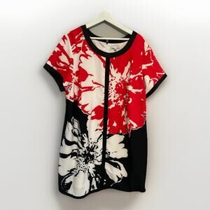 Sandra Darren Dress Red and Black Womens Size 22